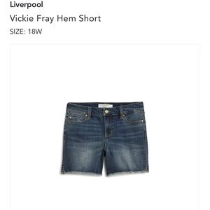 Liverpool Vickie Fray Hem Shorts - Plus Jean Shorts Stretchy